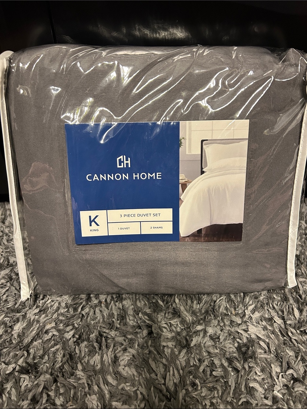 King Duvet Set in Gray - 3 Piece